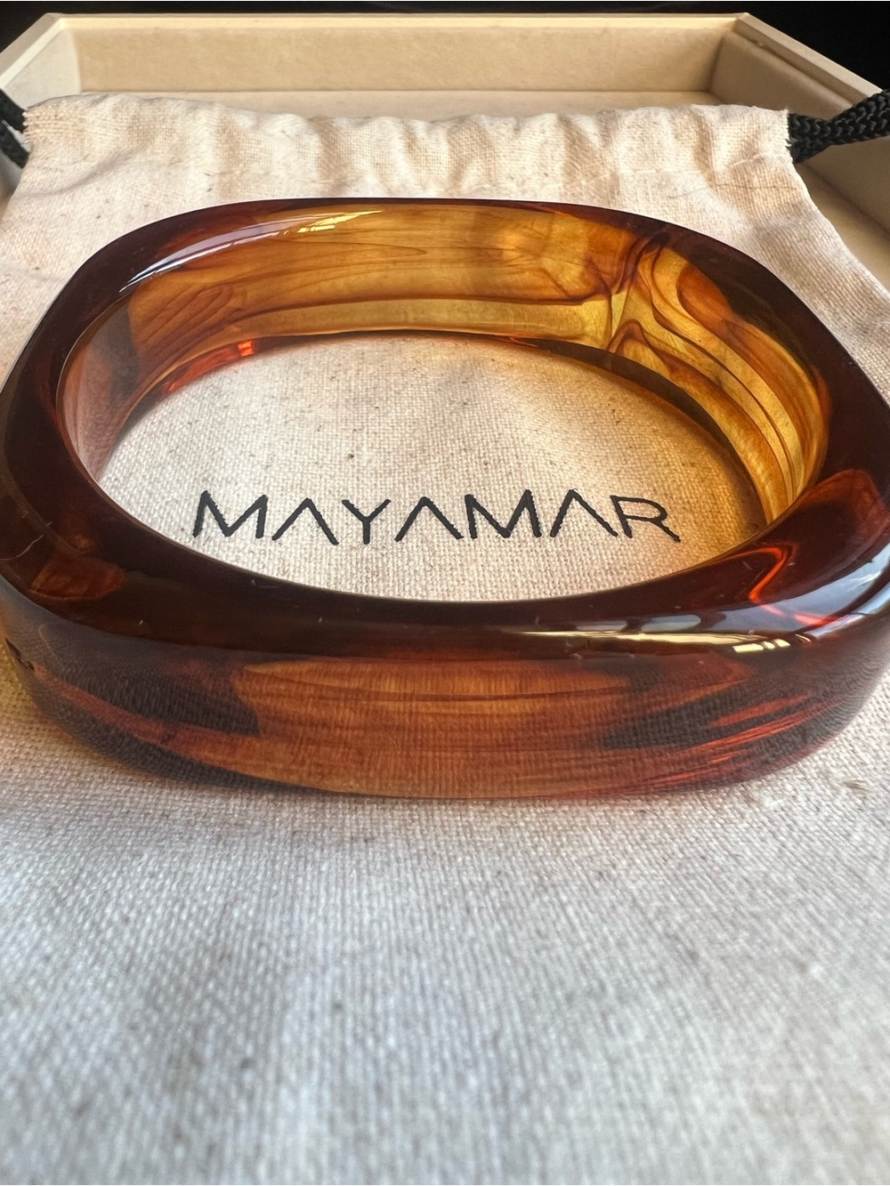 Mayamar Amber Tortoiseshell Resin Bangle NWOT